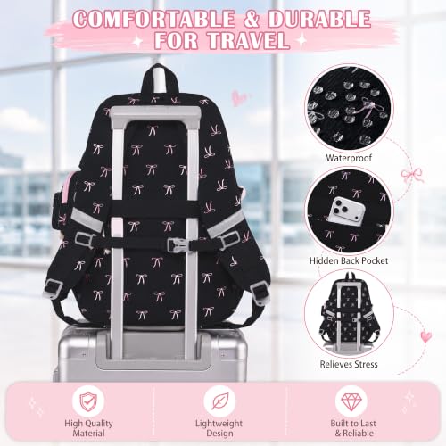 DIGOBAY 4PCS Corduroy Backpack For Girls with Lunch Box Pencil Pouch