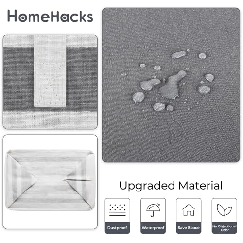 HomeHacks 2 Pack Laundry Baskets, Laundry Hampers Bags (Grey+Pink 88L) - color: Grey+Pink, size: 88L