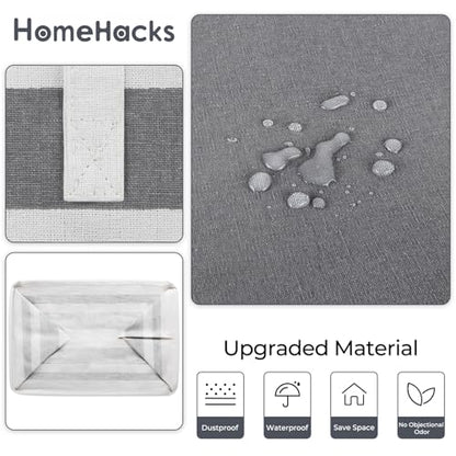 HomeHacks 2 Pack Laundry Baskets, Laundry Hampers Bags (Grey+Pink 88L) - color: Grey+Pink, size: 88L