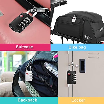 ZHEGE Luggage Locks for Train Travel, TSA Locks for Luggage (2 Pack, Black) - color: Black, 2P