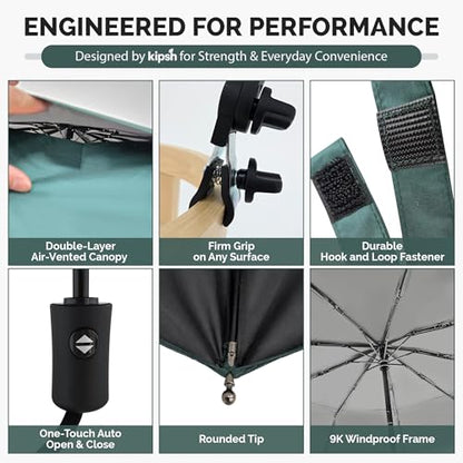Chair Umbrella with Universal Clamp (Dark Green)