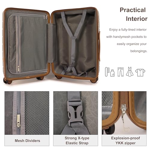 Lightweight Hardshell 3-Piece Luggage Set with 360° Silent Spinner Wheels | 20-Inch Carry-On Suitcase, TSA Lock, Durable PC+ABS Material, Ideal for Air Travel & Vacations (Blue) - color: Navy, size: 3 piece set (20")