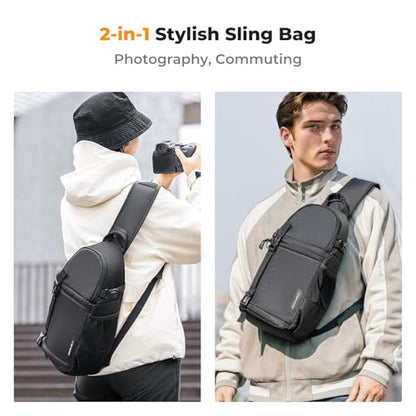 K&F CONCEPT Camera Sling Bag, Compact Crossbody Backpack, 10L - color: Black, size: Medium
