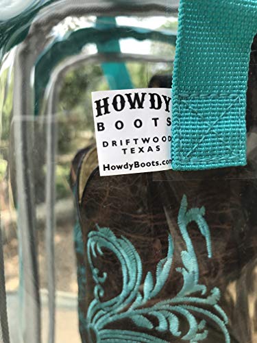 Howdy Boot Bag - clear see-thru waterproof storage bag for cowboy boots mens and womens tall riding boots travel accessories shoe organizer and closet or under bed space saver storage hanging bags.