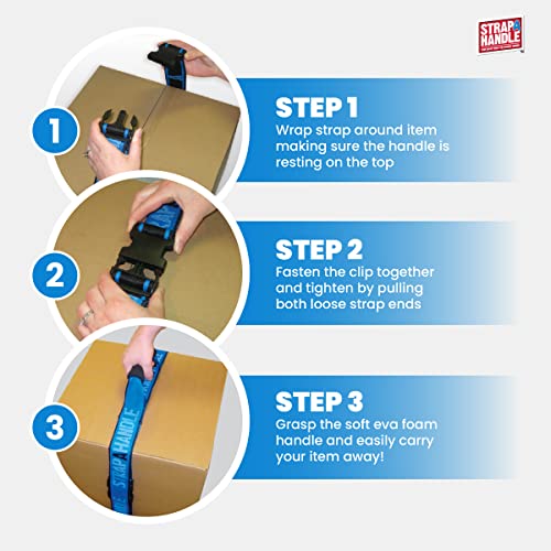 6' Carrying Strap with Handle | Adjustable Belt | Heavy Duty, Easy, Safe, Secure, Lifting, Moving, Carry Strap for Boxes, Groceries | Best Luggage Strap (Strap-A-Handle 6ft. Length, 40lb. Capacity) - color: 6' Length, 40lb. capacity