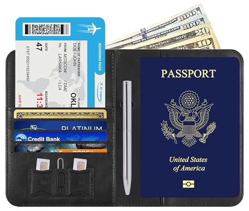 여행 필수품용 여권 홀더, RFID 여권 커버, 601#블랙, 여권 지갑 - color: 601#블랙