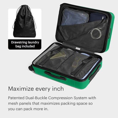 Away Bigger Carry-On Luggage, 23-Inch Lightweight Hardside Spinner Suitcase - color: Palm Green