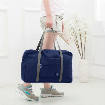 Large Foldable Travel Duffel Bag, Weekender Overnight Bags, NavyBlue - color: NavyBlue