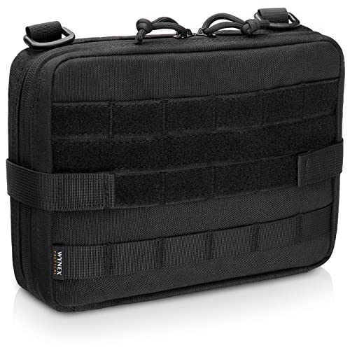 WYNEX Tactical Admin Molle 파우치, Medical EDC EMT 유틸리티 백 쉘 디자인 부착 파우치 1000D 나일론 하이킹 벨트 백 - color: 블랙.