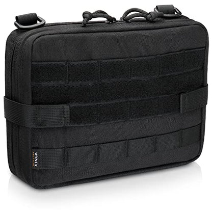WYNEX Tactical Admin Molle 파우치, Medical EDC EMT 유틸리티 백 쉘 디자인 부착 파우치 1000D 나일론 하이킹 벨트 백 - color: 블랙.