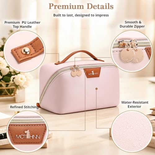 3-in-1 Large Travel Makeup Bag Organizer for Women - color: B09-White