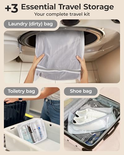 BAGSMART Travel Vacuum Bags with Rechargeable Electric Pump, 18PC Kit - color: Multicolor-Travel Size, size: 18 Pcs Travel Sets
