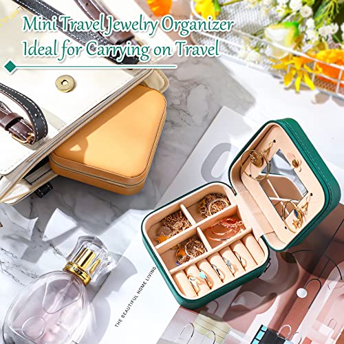 Bucherry 10 Pcs Mini Travel Jewelry Case with Mirror - color: Mixed Colors