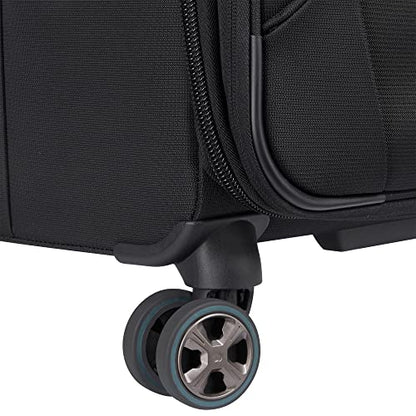 DELSEY PARIS Helium DLX Softside Expandable Luggage with Spinner Wheels, Black, Checked-Medium 25 Inch - color: Black, size: Checked-Medium 25 Inch