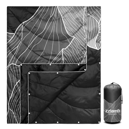 zzlamb Outdoor Puffy Camping Blanket, Down Alternative Camp Quilt - color: Snowy Denali in the Nightfall, size: 39x55''