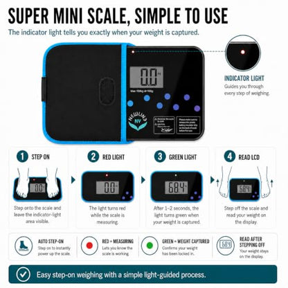 600 Super Mini Travel Bathroom Scale with Sleeve, Trendy Wave - color: Trendy Wave