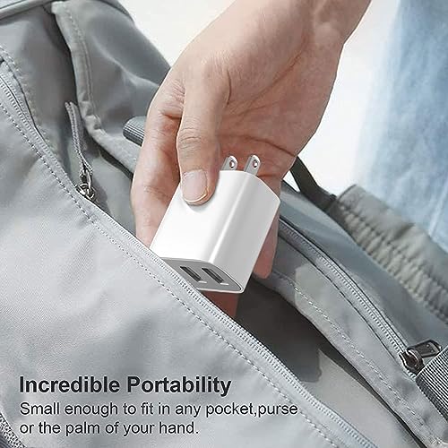 3 USB A Ports Charger Block,5 Pack YTFCYIKBG Cell Phone wall Chargers - color: Ivory