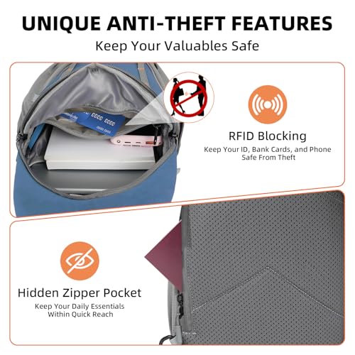 Crossbody Sling Bag, Lightweight Travel Sling Backpack with RFID Blocking - color: Blue