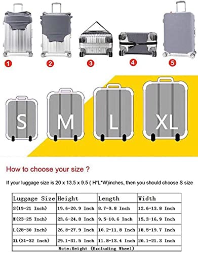 Travel Luggage Cover Protector, Washable Suitcase Protector Anti-scratch Spandex Baggage Covers Fits 19-21 Inch Luggage - size: S: Fit 19-21 Inch Luggage