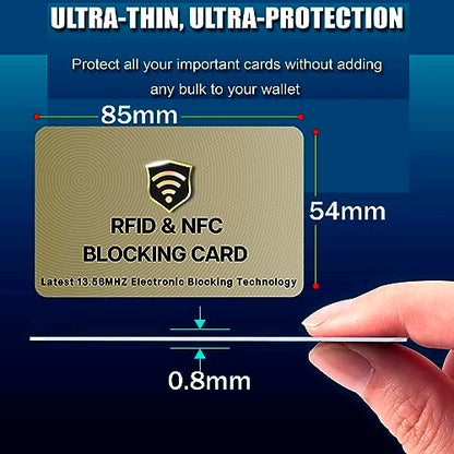 SaiTech IT 3 Pack RFID Blocking Card for Credit Debit ID Card, Golden - color: Golden