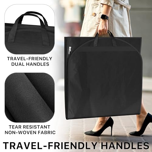 Simple Houseware 54" Travel Garment Bag with Pockets, Lightweight, 3 Pack - size: 54-Inch w/ Pocket, 3-Pack, Black