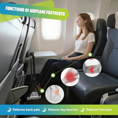 Foot Hammock for Plane Travel, No Collapse Thickened Bamboo for Long Flight - color: Grey