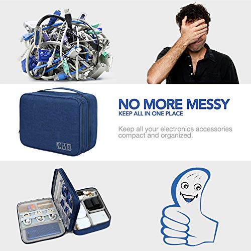 OrgaWise Electronics Travel Organizer, Three-Layer Tech Case - color: Three layer-Blue