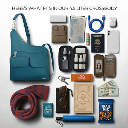 Travelon Anti-Theft Classic Crossbody Bag - color: Teal