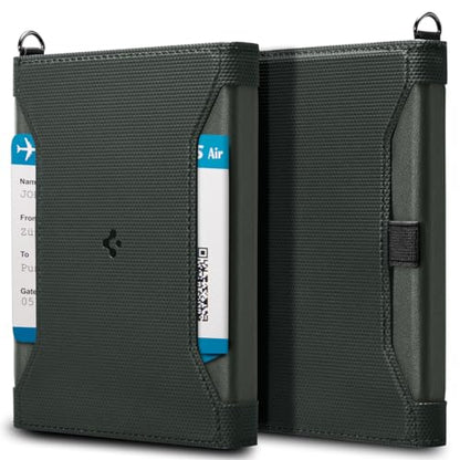 Spigen Life Passport Card Cover Holder, RFID Blocking - color: Military Green