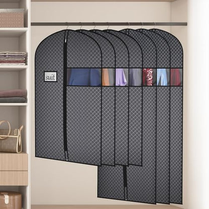Univivi 옷 걸기용 152.4cm(60인치) 경량 의류 가방, 10팩, 블랙 - color: 블랙 격자, size: 60'' - 10 Pack