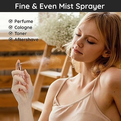 Segbeauty Perfume Travel Refillable, 20ml Portable Mini Perfume Atomizer, 2 Pack Empty Cologne Dispenser Perfume Bottles Scent Pump Case Toiletries Container Sprayer Travel Essential Accessory Set - color: Orange Pink, style: Mini Bottles