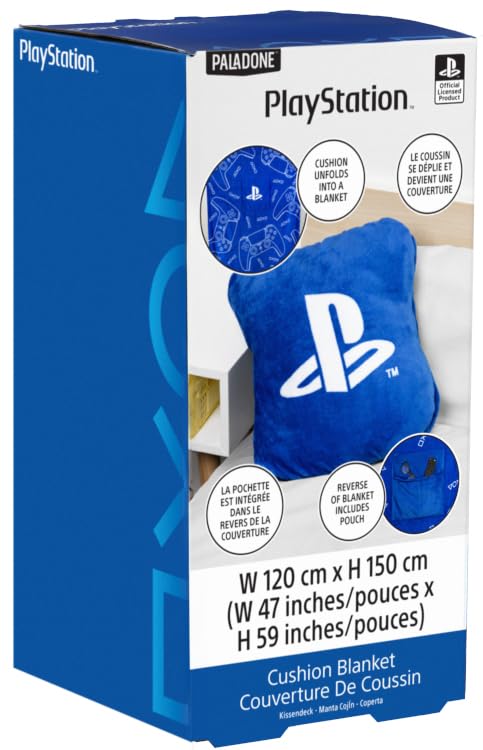 Paladone PlayStation Cushion Blanket 2-in-1 - Licensed PlayStation Product