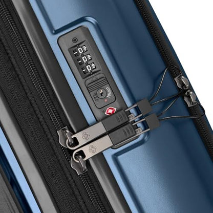 Samsonite Octiv Lightweight Hardshell 21-Inch Pro Carry-On Luggage - Durable & Impact Resistant, 360° Aero Trac Spinner Wheels, Adjustable Handle, Expandable Suitcase, TSA Approved Lock - Blue - color: Blue Denim, size: Front Pocket Carry-On 21 inch