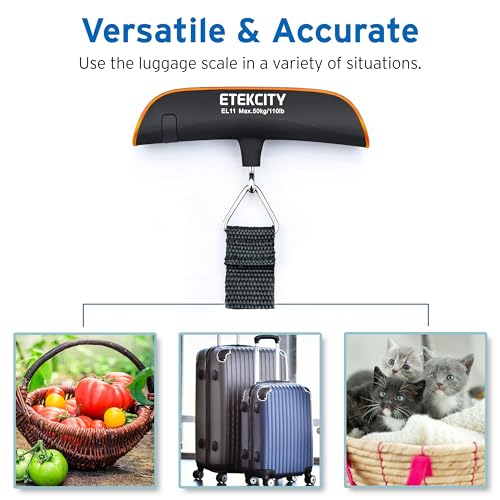 Etekcity Luggage Scale, Digital Suitcase Weight Scale for Travel, 110 lb - color: Orange