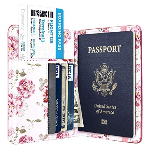 Coco Rossi Passport Holder for Travel Women Slim RFID Passport Cover Wallet - color: Burgundy
