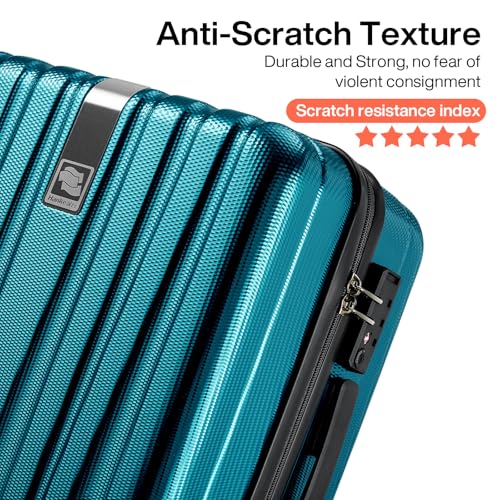 Hanke Luggage Sets 3 piece Carry On Luggage with Wheels PC Hard Shell Suitcases Lightweight Checked Travel Luggage Extra Large Travel Suitcase Woman Men 20/24/29 Inch(Caribbean Blue) - color: Caribbean Blue, size: 3 Pc Set(20/24/29)
