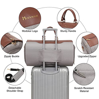 Garment Duffle Bags for Travel,Carry on Garment Bag with Shoe Compartment - color: Caramel