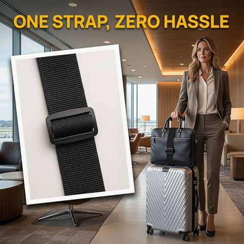 6Pcs Luggage Connector Straps for Suitcases, Multi-Functional Elastic Strap, Adjustable Luggage Connector Straps for Securing Bags, Backpacks, Travel Accessories - Black, Rainbow