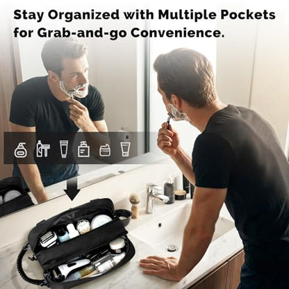 Men Toiletry Bag Tactical Travel Dopp Kit Wet Dry Separation 900D