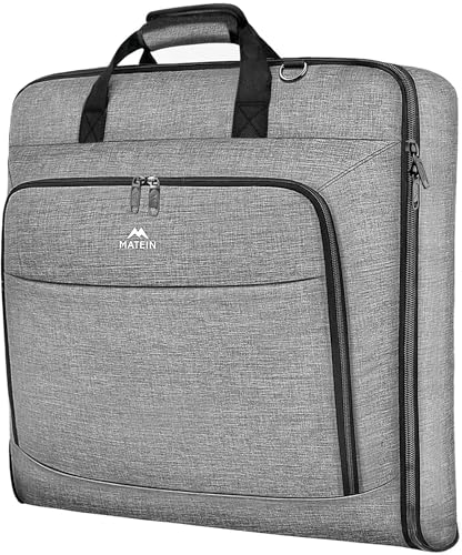 MATEIN Carry On Garment Bags for Travel, Water Resistant Hanging Suit Bag - color: Grey