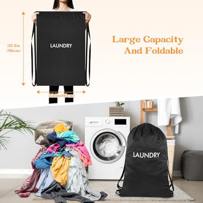 120L Waterproof Laundry Backpack for College & Apartment | Heavy-duty, hands-free carrying with ergonomic straps. 100% waterproof nylon prevents leaks. Holds 3-4 loads of clothes - color: Black