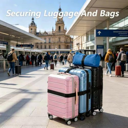 5 Packs Luggage Straps for Suitcases, Connect Up to 4 Suitcases ＆ Add a Bag - color: Black-5