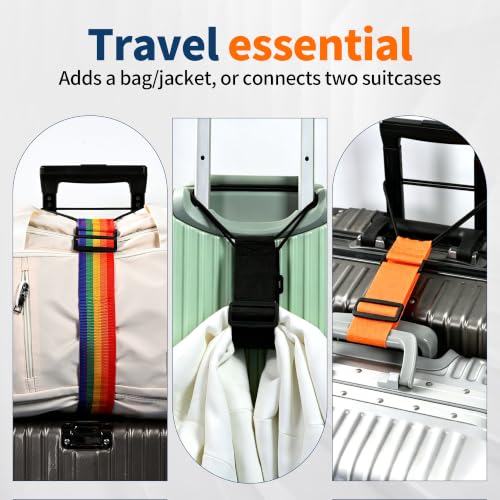2Pcs Luggage Straps for Suitcases, Adjustable Luggage Connector Straps - color: orange