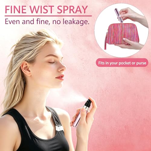 opasyo Refillable Perfume Atomizer, Leak-Proof, 5ml 5 Pack - color: Silver, Pink, Blue, Black, Gold