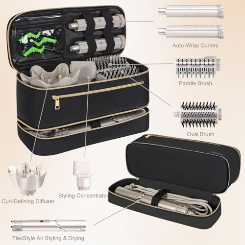 Travel Carrying for Shark Flex Style, Double Layer Hair Dryer Case - color: Black Glod