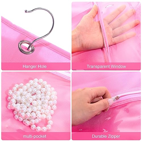 Woanger 6 Pcs Dance Costume Bag, Classic, 20'' X 40'', Pink - color: Pink, size: 20'' X 40'', style: Classic