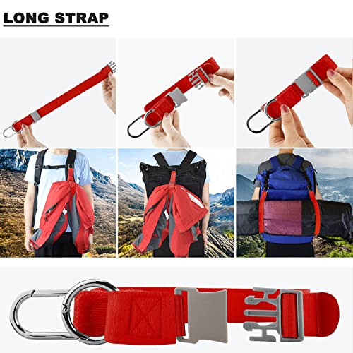 ZINZ Elastic Jacket Gripper Travel Strap with D-Ring Hooks and Buckle - color: Cinnabar