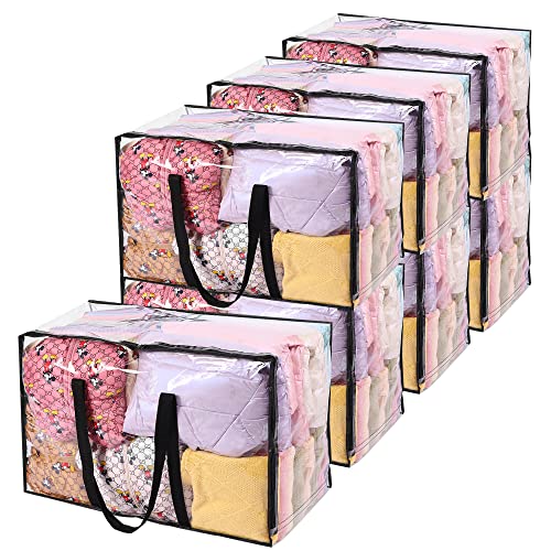 Vieshful 7 Pack 110L Clear Comforters Storage Bags with Zipper - size: 110L, style: 7 Pack