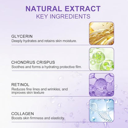 30 Pairs Eye Mask with Retinol, Collagen Eye Patch for Dark Circles and Puffiness, Reduce Wrinkles, Eye Bags and Fine Lines, for Women and Man - color: Deep Purple