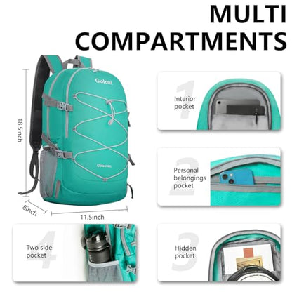 Goloni Ultra Lightweight Packable Backpack 40L - Foldable Hiking Backpack Water Resistant Small Foldable Daypack for Travel,Sky Blue - color: Light Sky Blue